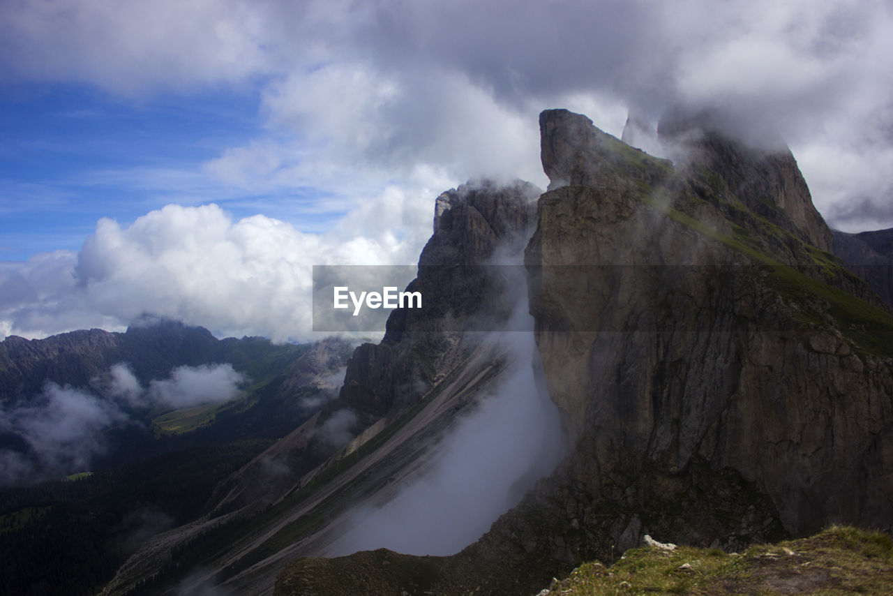 Scenic view of mountains against sky in dolomites 
