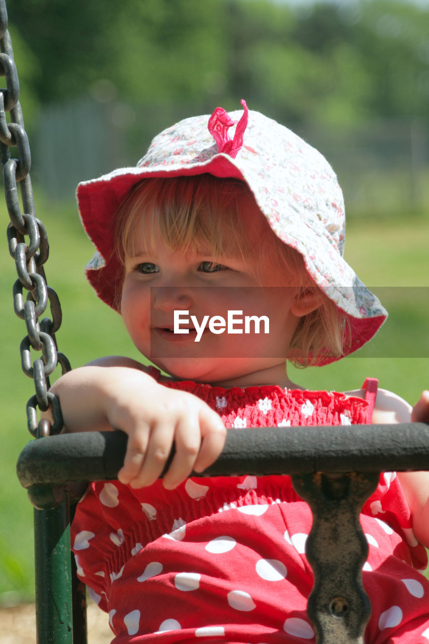 Portrait of cute girl in playground