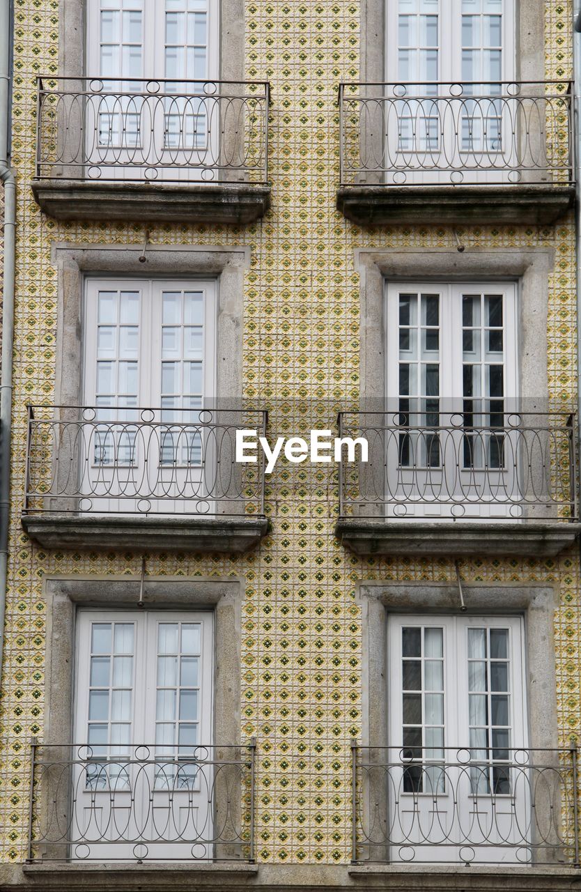 Traditional portuguese building facade in lisbon