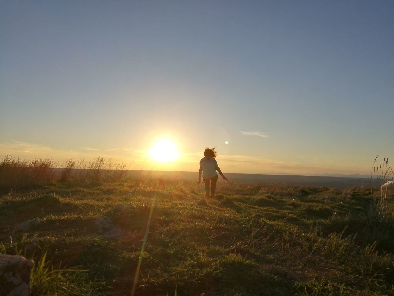 MAN ON FIELD DURING SUNSET