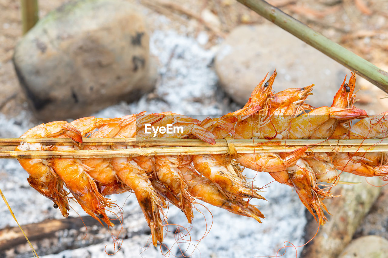 HIGH ANGLE VIEW OF DRY LEAF ON ROCK