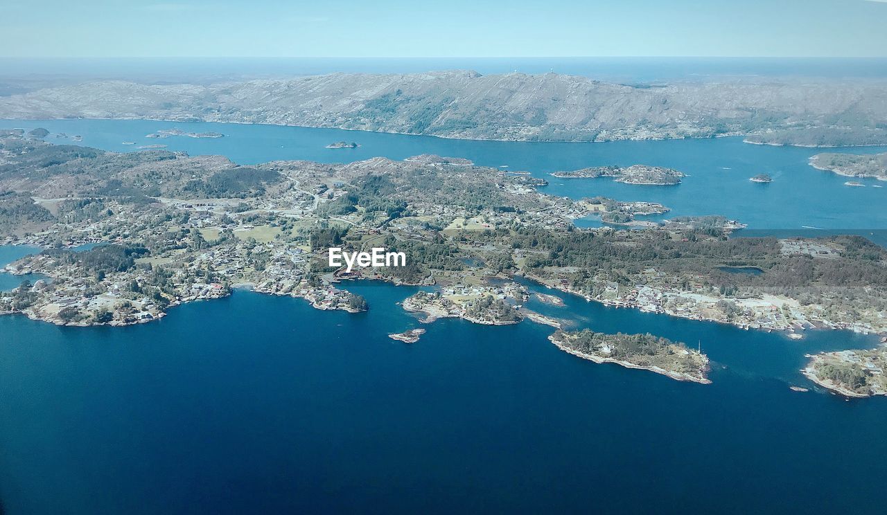 HIGH ANGLE VIEW OF BLUE SEA AND SKY