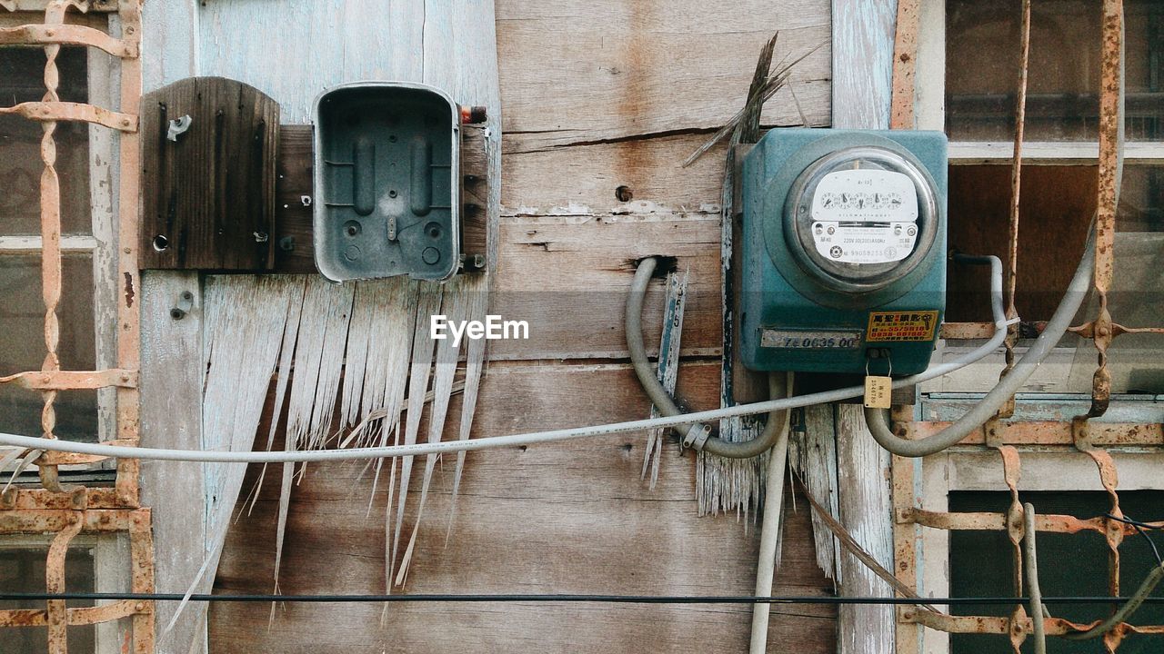 Electric meter on wall