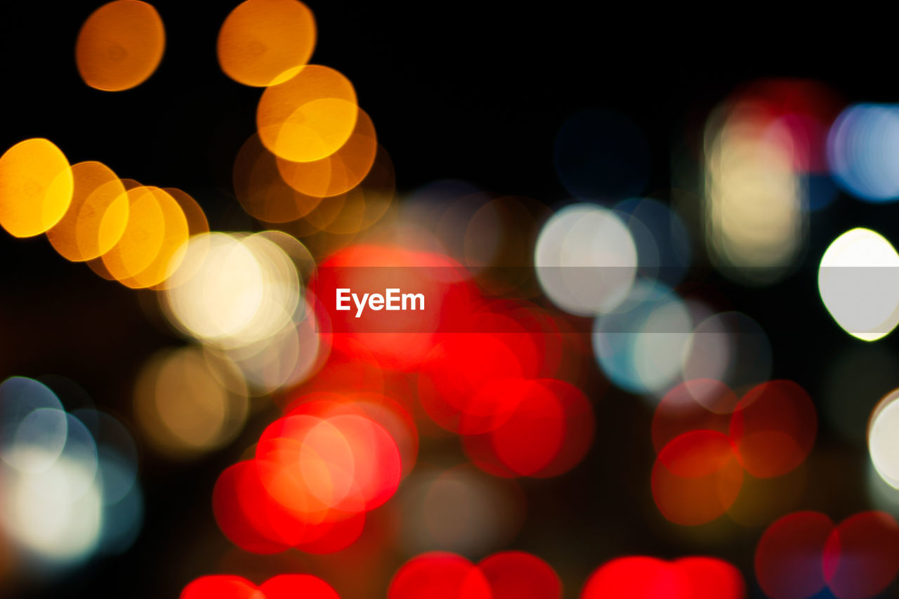 Defocused image of lights