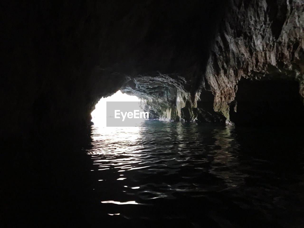 SEA SEEN THROUGH CAVE