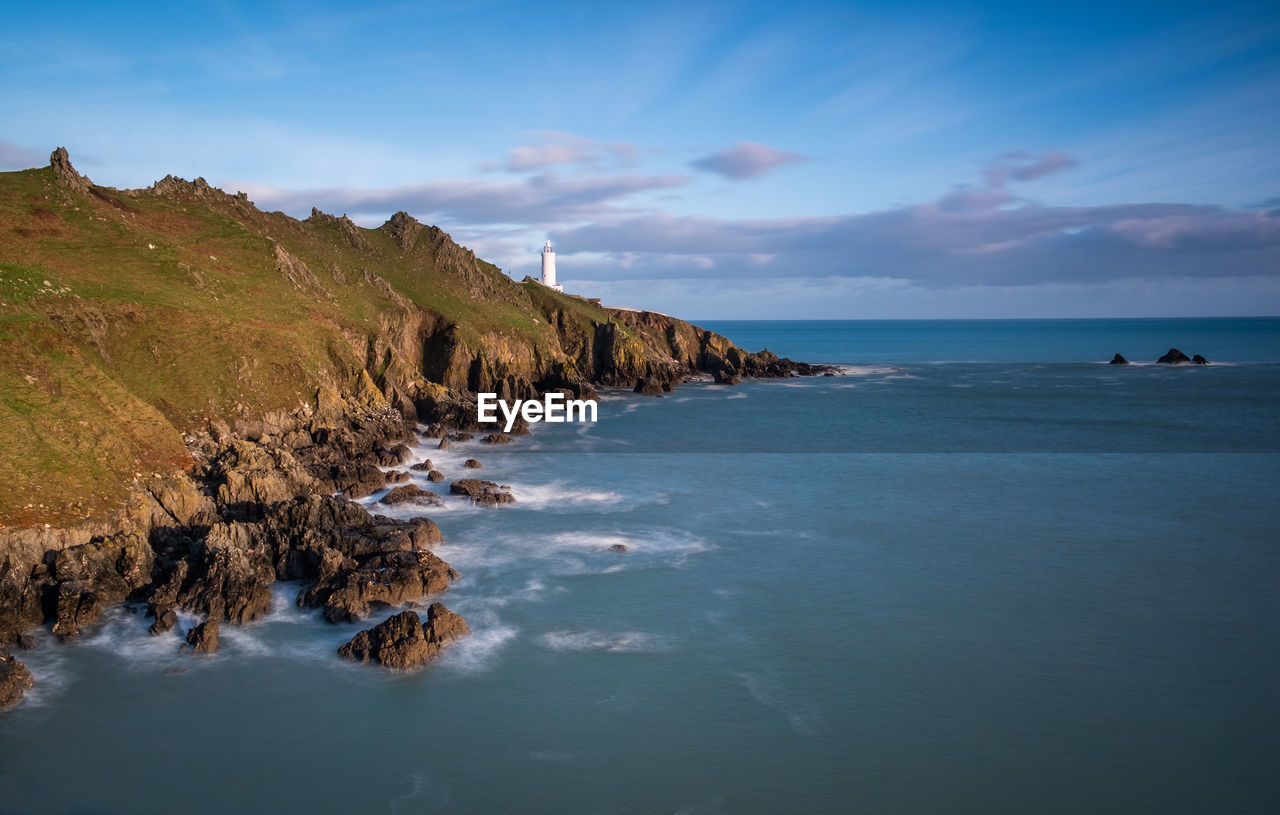 Start point lighthouse on the south devon coast 