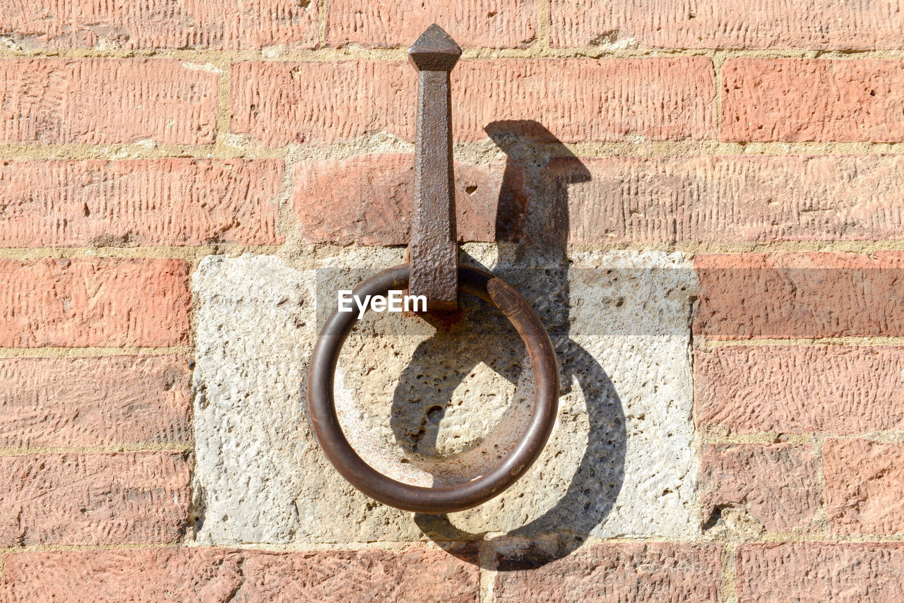 close-up of rusty metal on wall