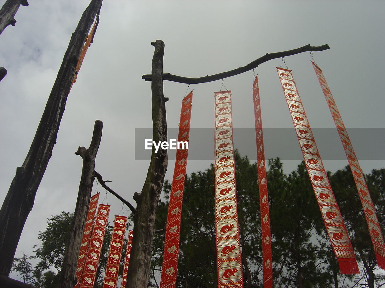 Low angle view of traditional objects