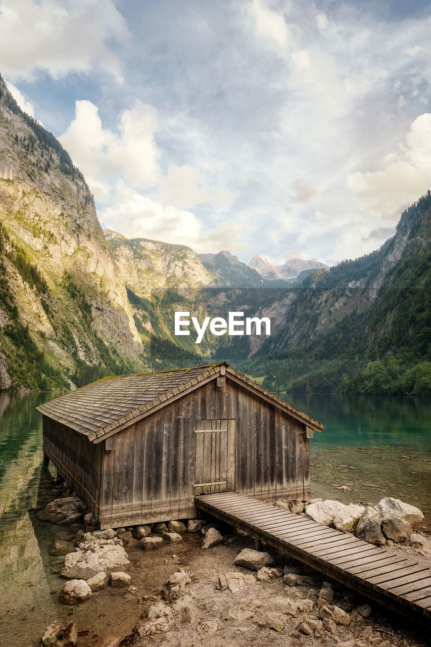 Wodden hut at obersee in southern bavaria taken in august 2022