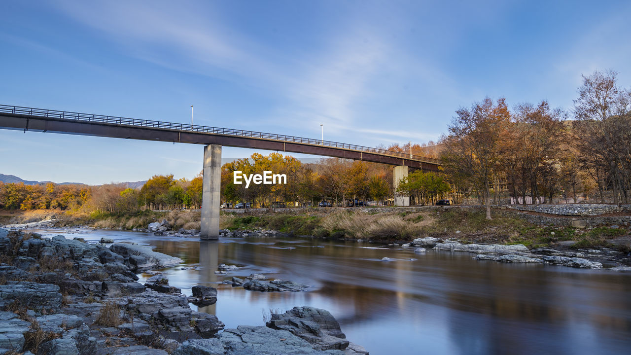 Bridge over river against sky