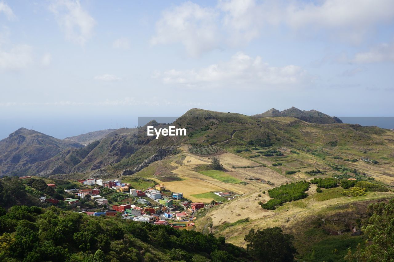 Scenic view of mountains against sky