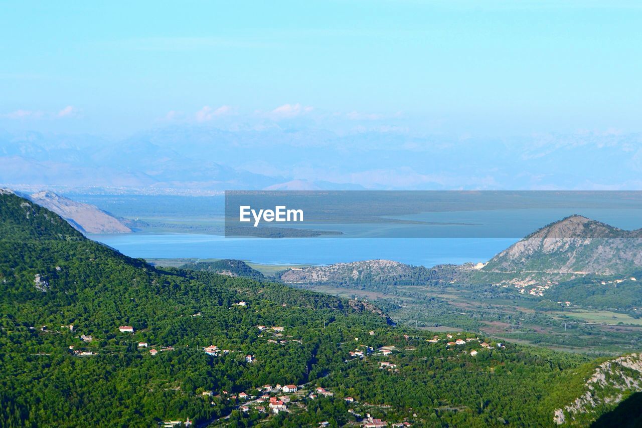 High angle view of countryside landscape