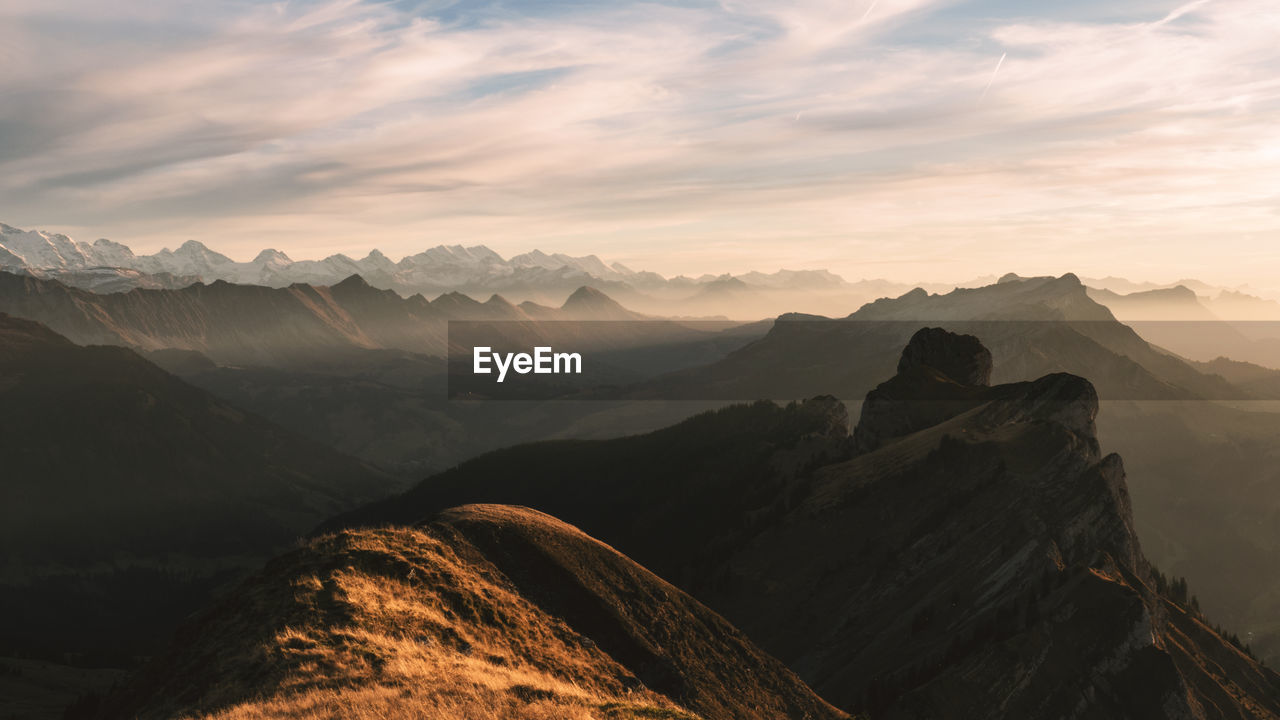 Scenic view of mountains against sky