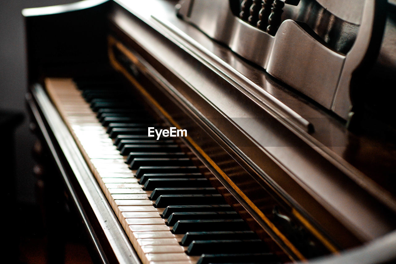 High angle view of grand piano