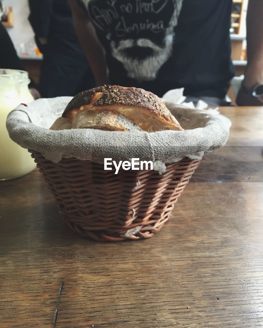 Bread basket on table at restaurant