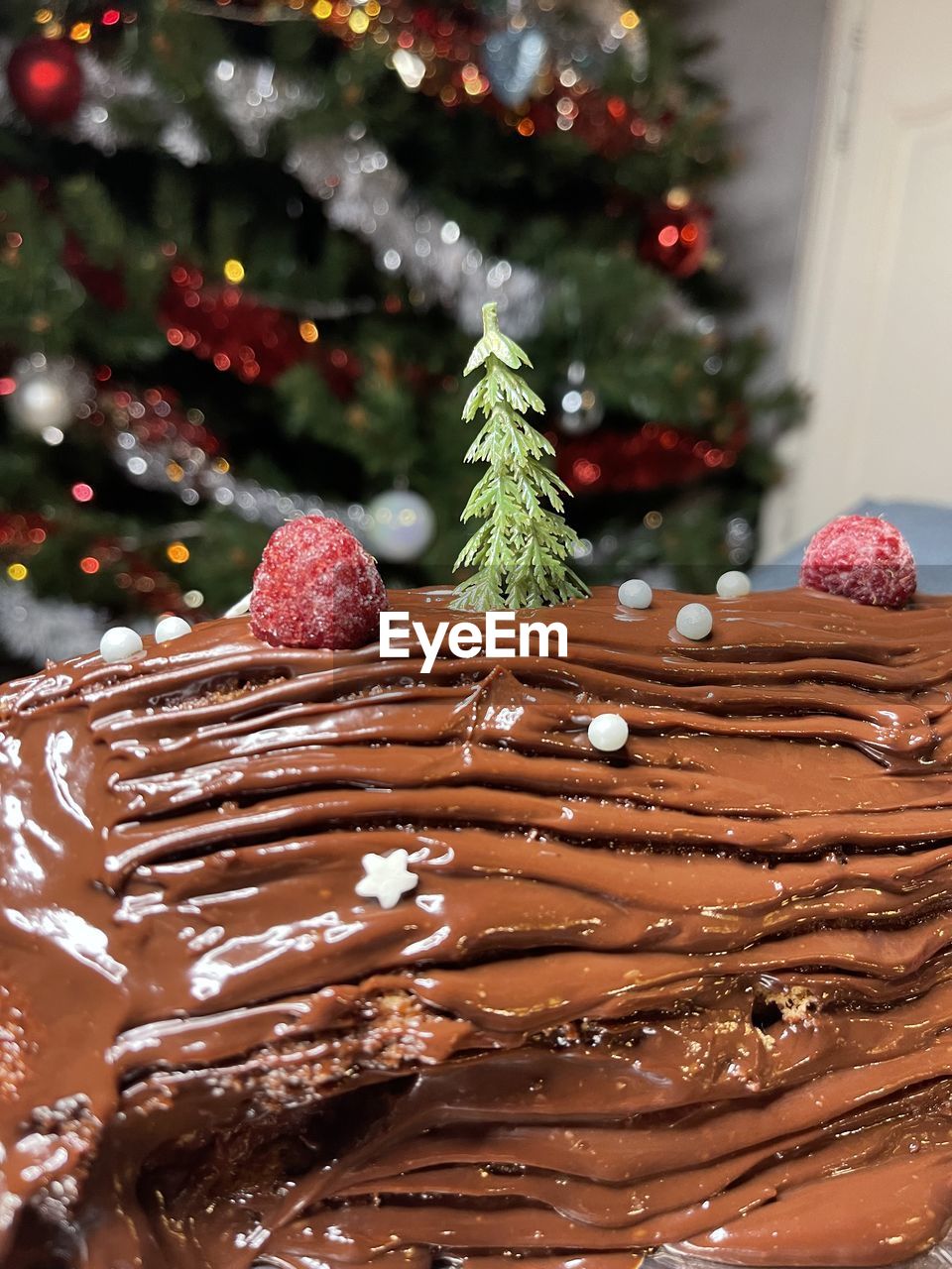 Ma bûche de noël, framboises chocolat 