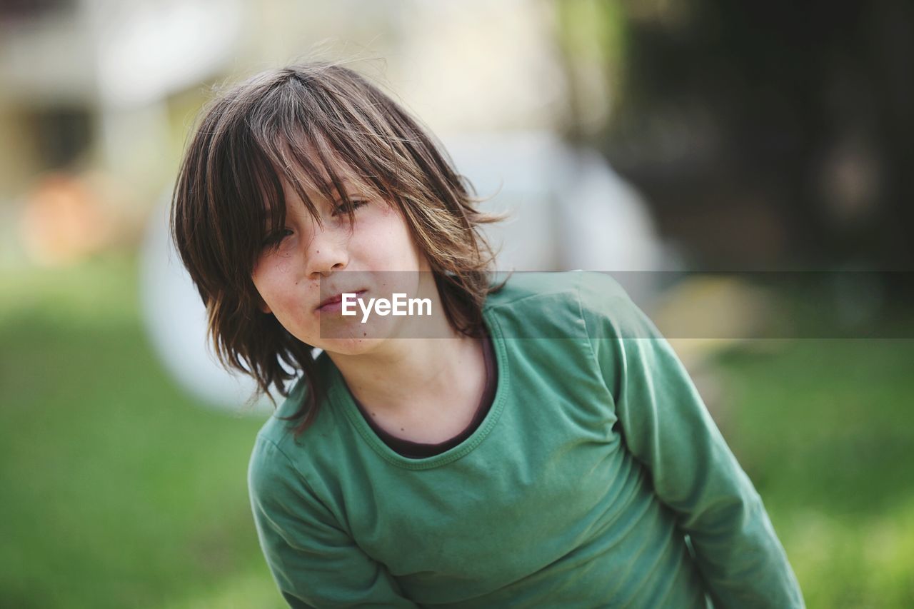 Portrait of cute child outdoors