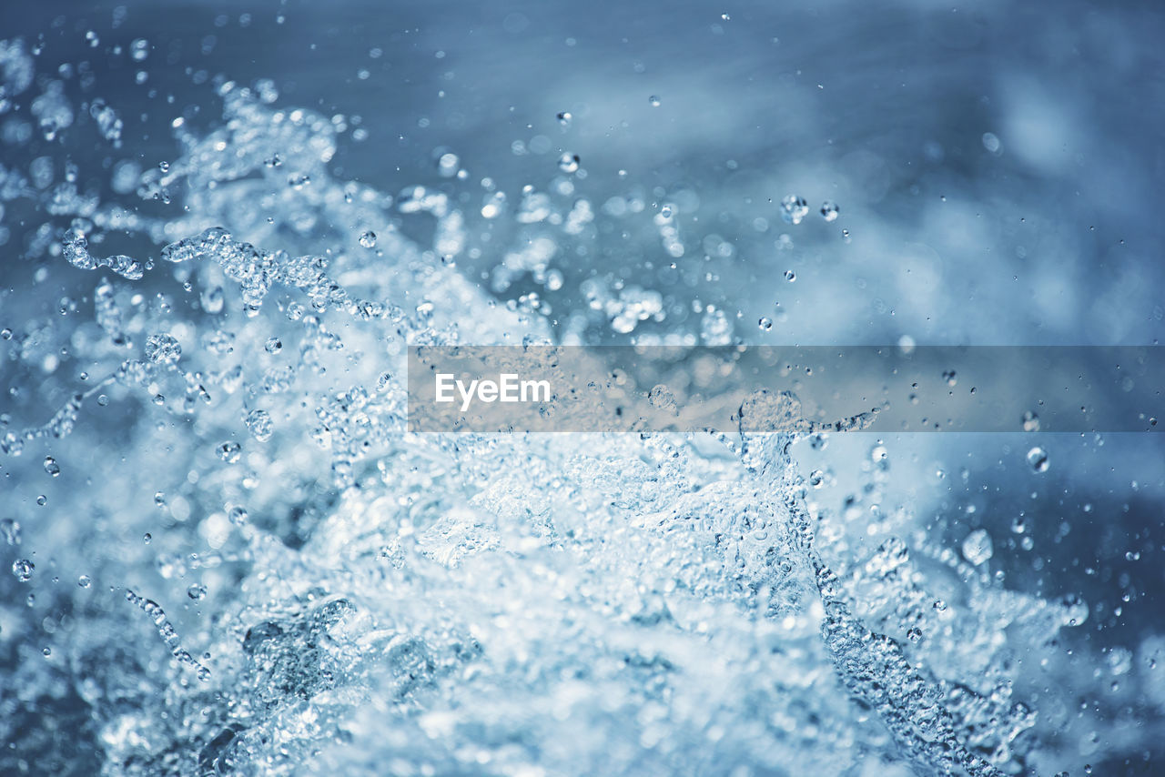 Full frame shot of water splashing during rainfall