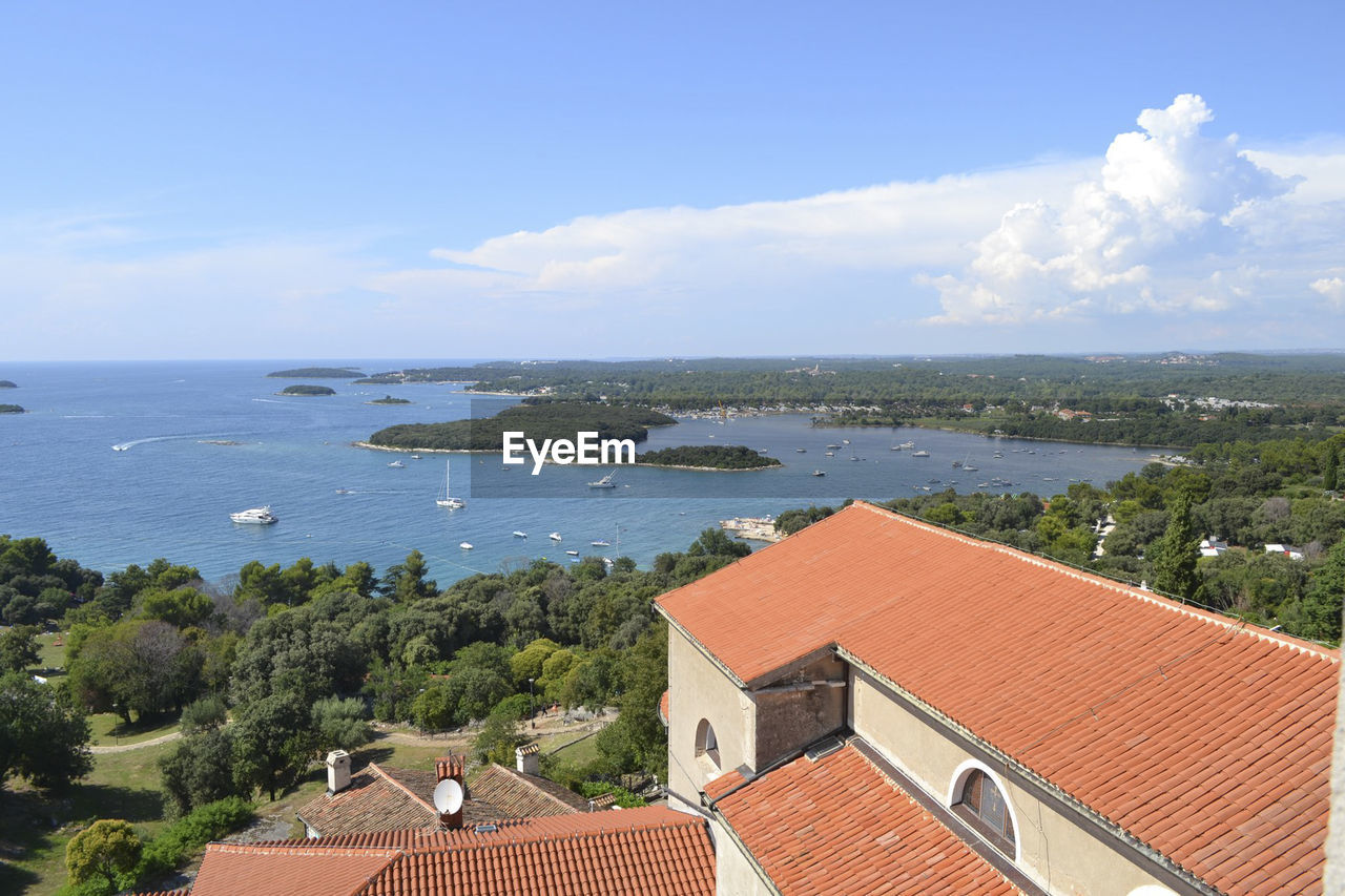 View from a tower to the ocean at summer