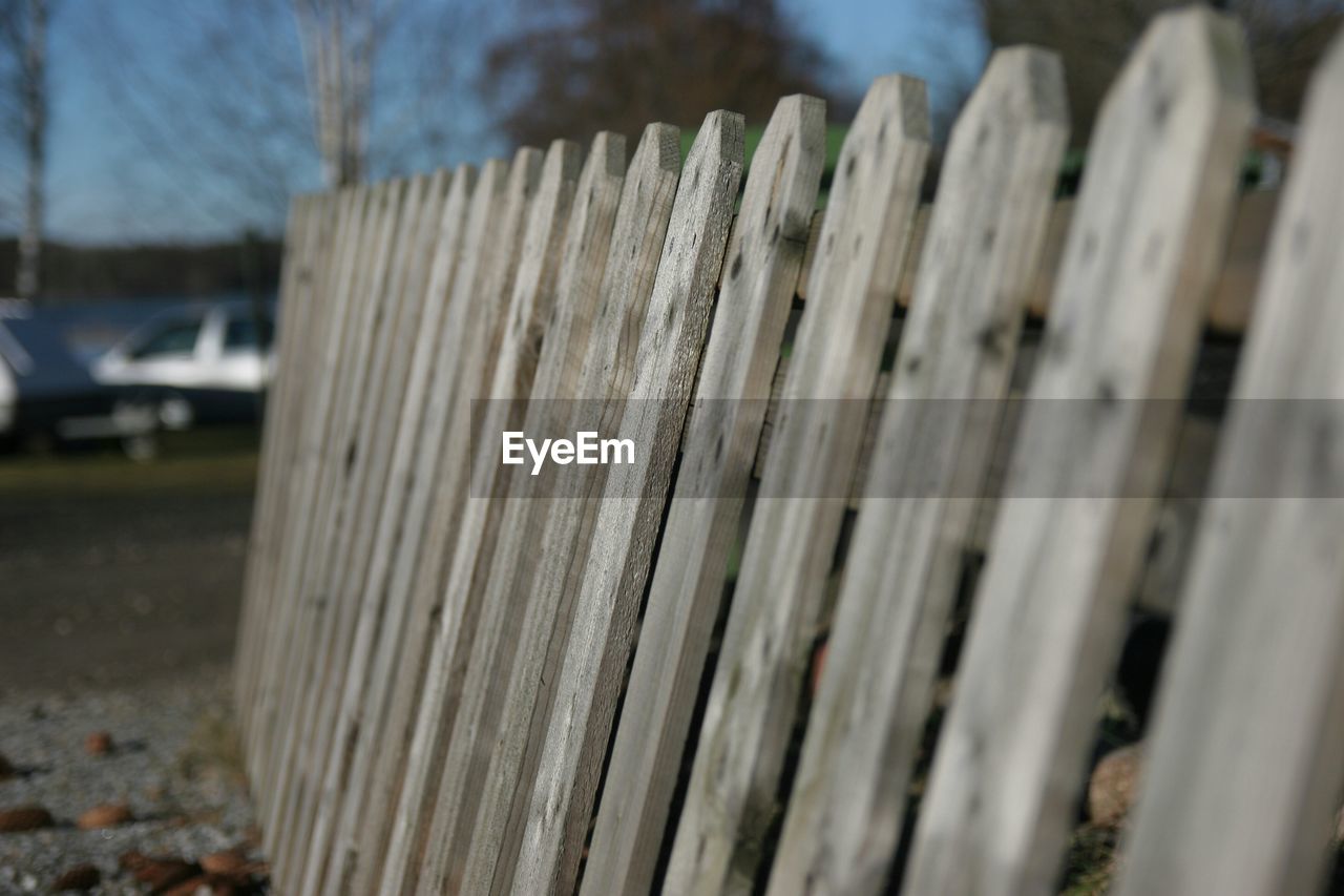 Close-up of wooden fence