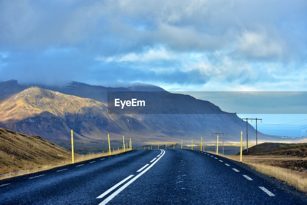 Mountain road to grundarfjordur in iceland