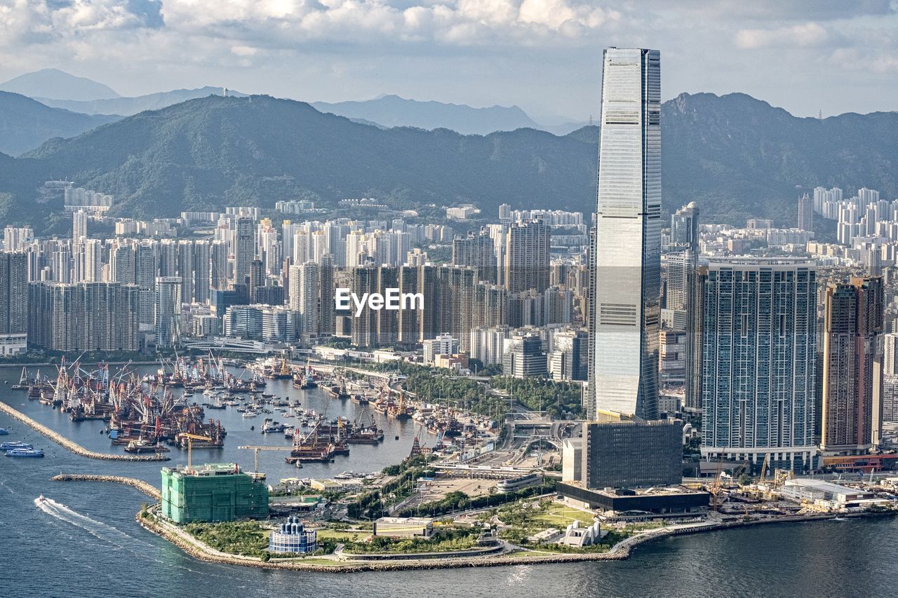 West kowloon, with hong kong international commcerce centre standing up high