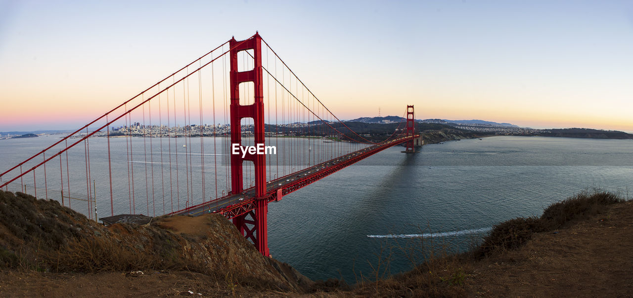 Suspension bridge over sea