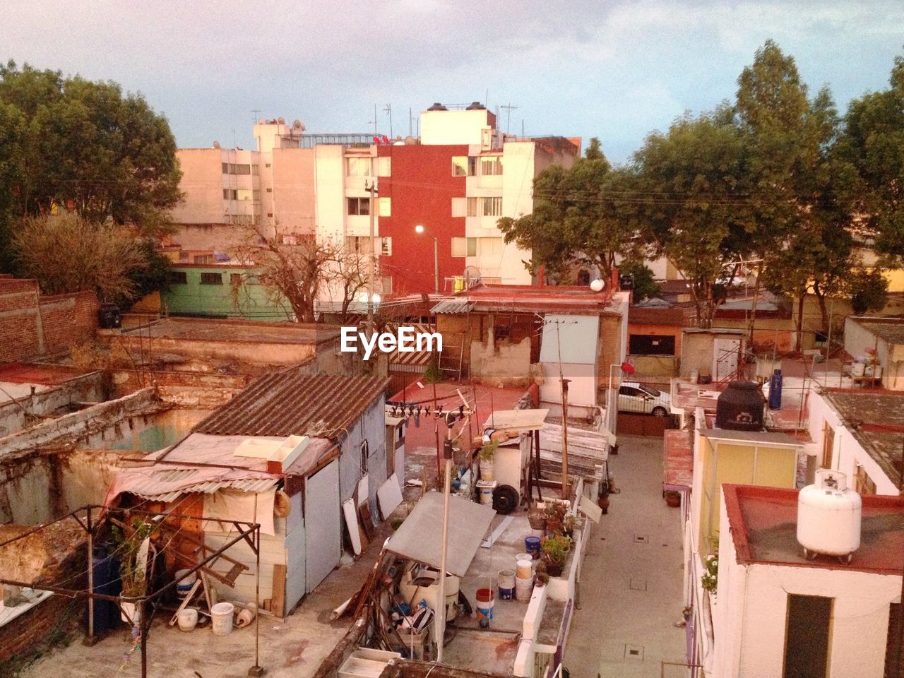 High angle view of houses