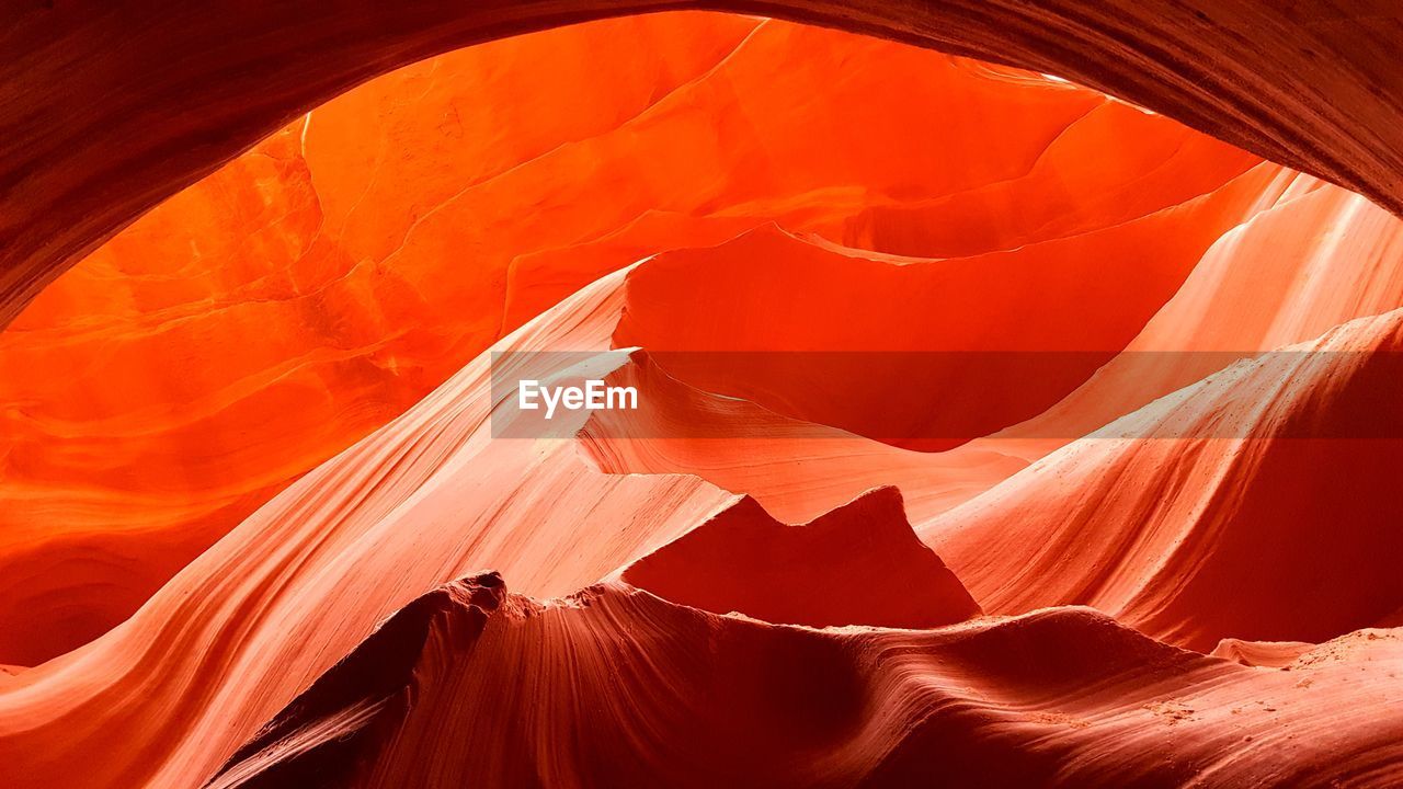 View of rock formations in cave