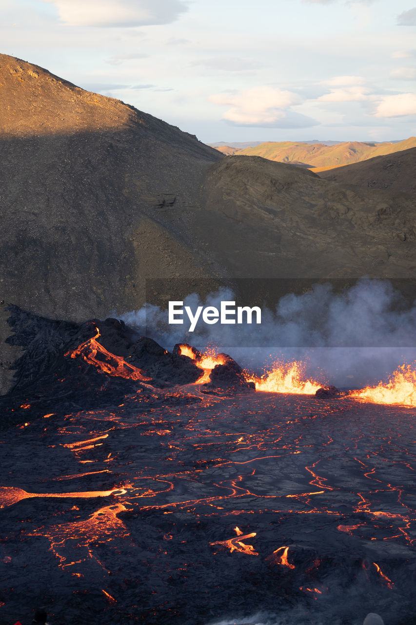 A volcanic eruption began on august 4th 2022 in the fagradalsfjall volcano, southwest iceland.