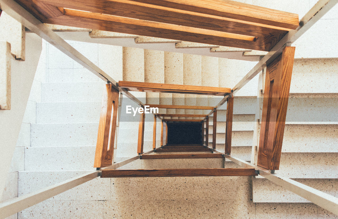 High angle view of stairs