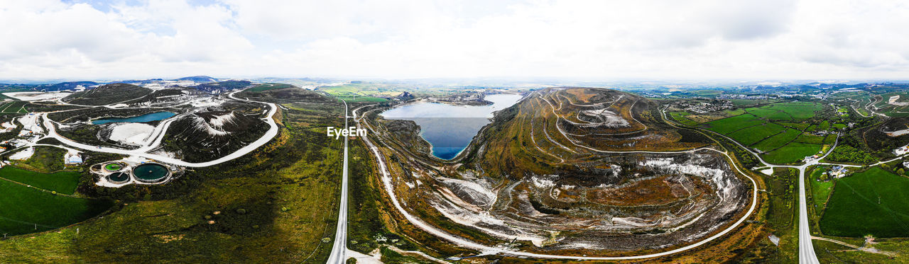 Panoramic view of landscape against cloudy sky