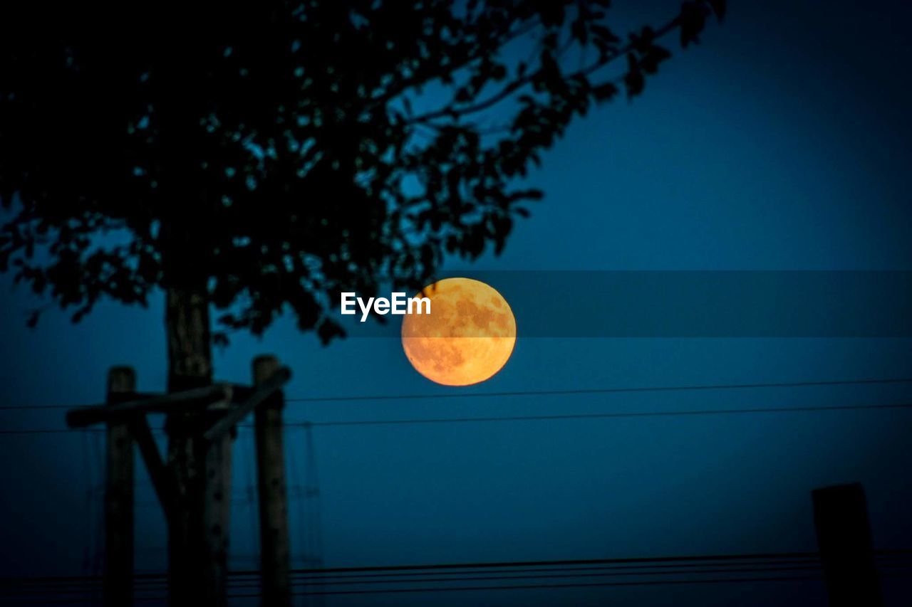 LOW ANGLE VIEW OF MOON AGAINST SKY AT NIGHT