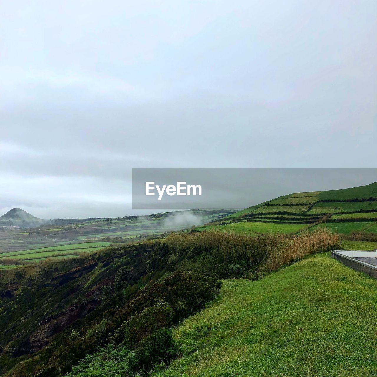 Scenic view of land against sky