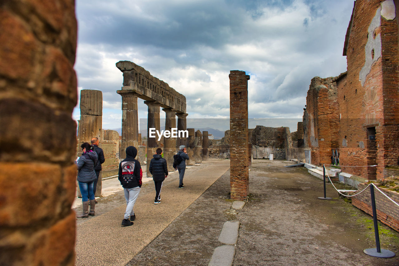 Pompeii ancient archaeological excavations without tourists because of the crown virus covid-19