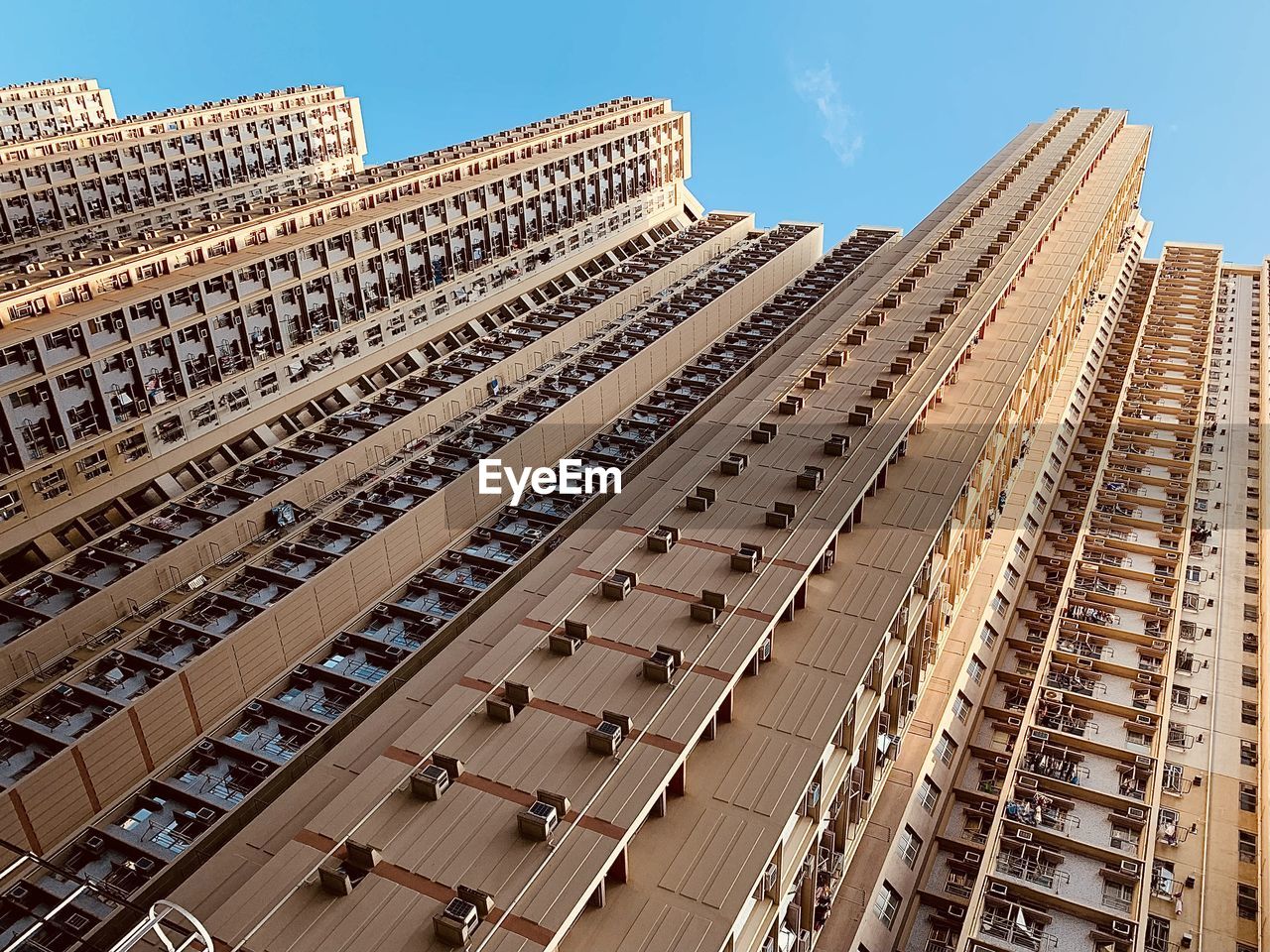 low angle view of modern buildings against sky