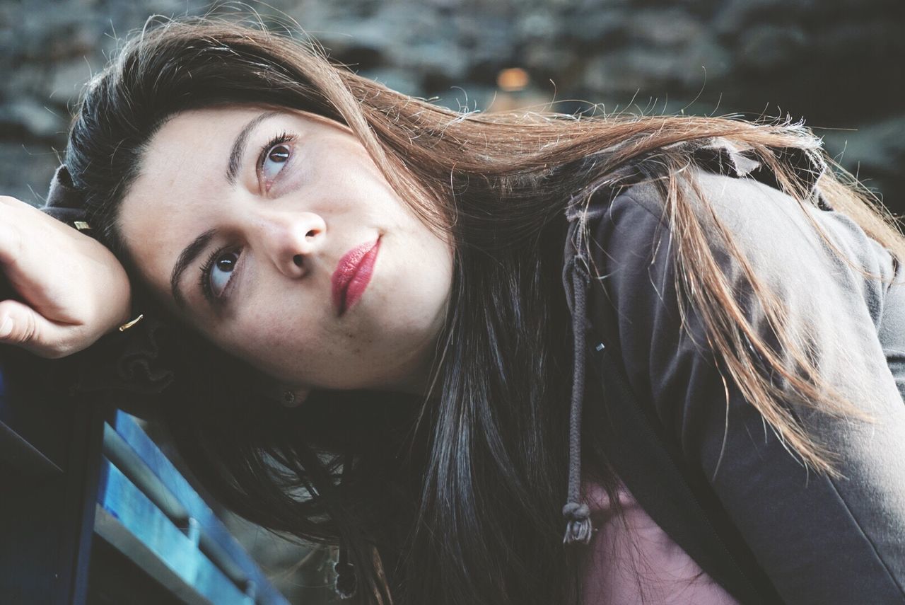 Close-up portrait of young woman