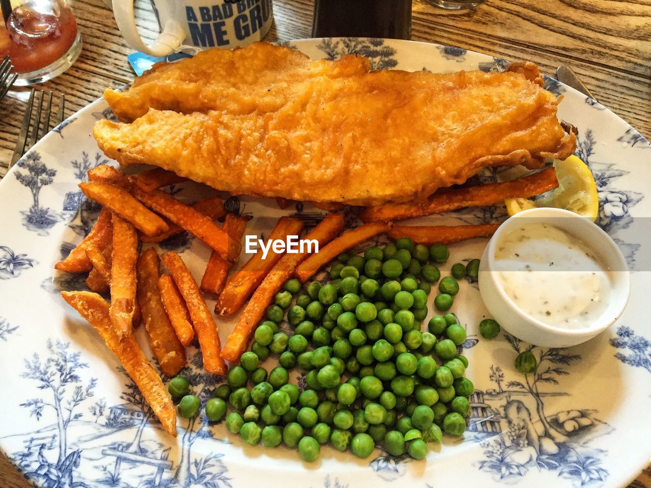 High angle view of food on table