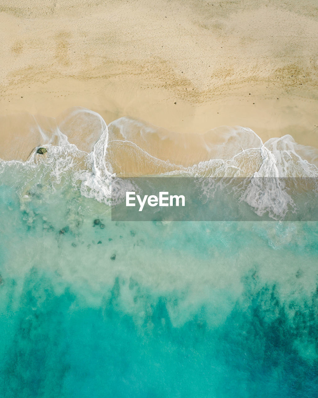 Close-up of sea waves from above