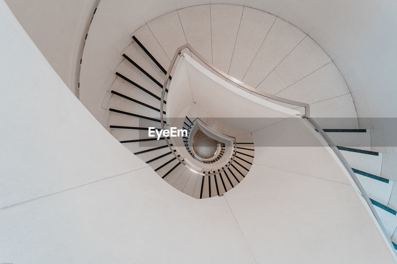 Directly above view of spiral staircase