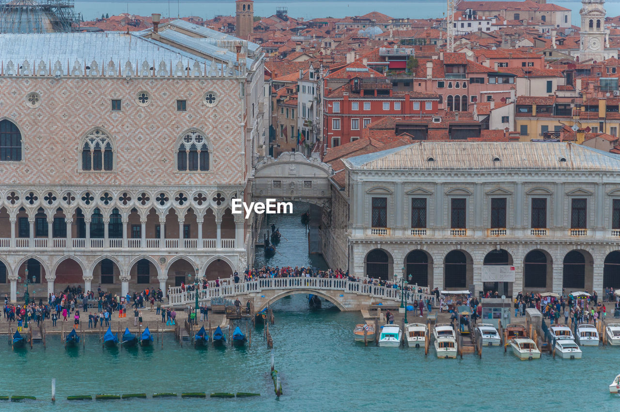 Aerial view of sospiri bridge, venice, italy