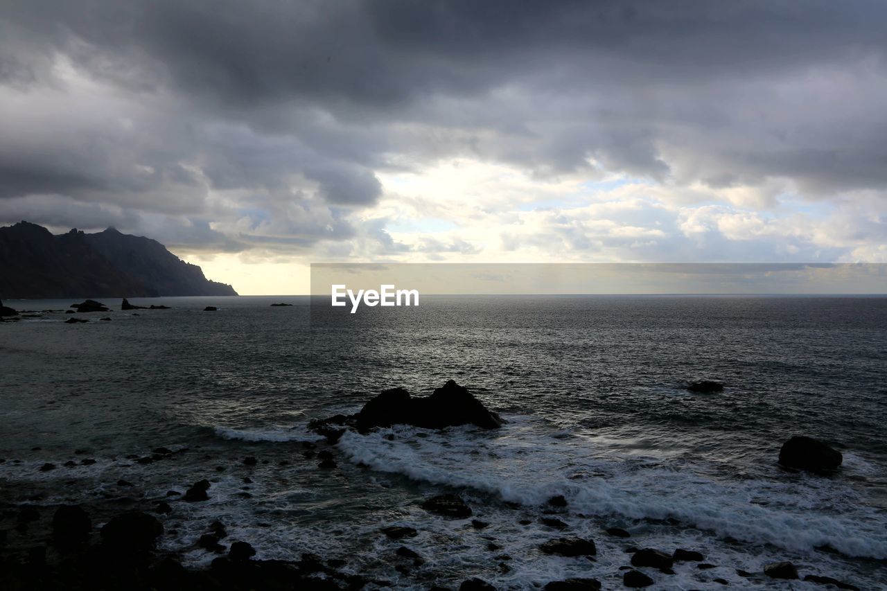 SCENIC VIEW OF CLOUDY SKY OVER SEA