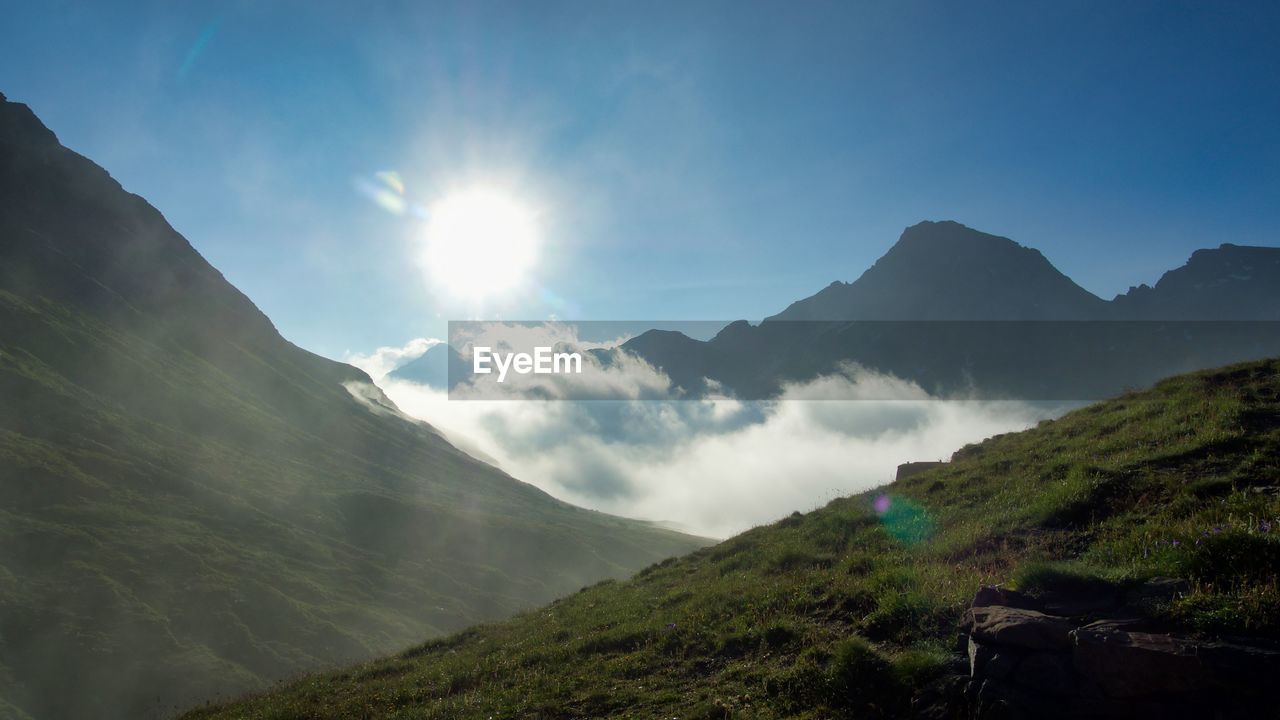 Scenic view of mountains against sky