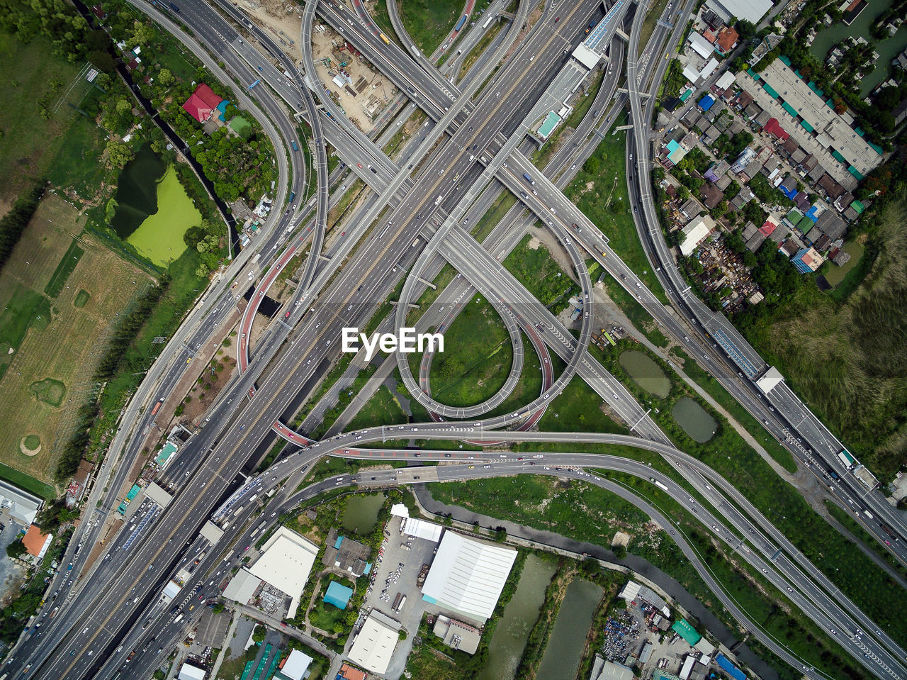 High angle view of elevated road