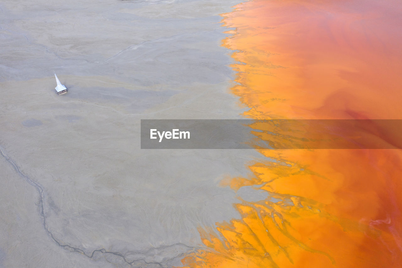 Aerial view of salt flat