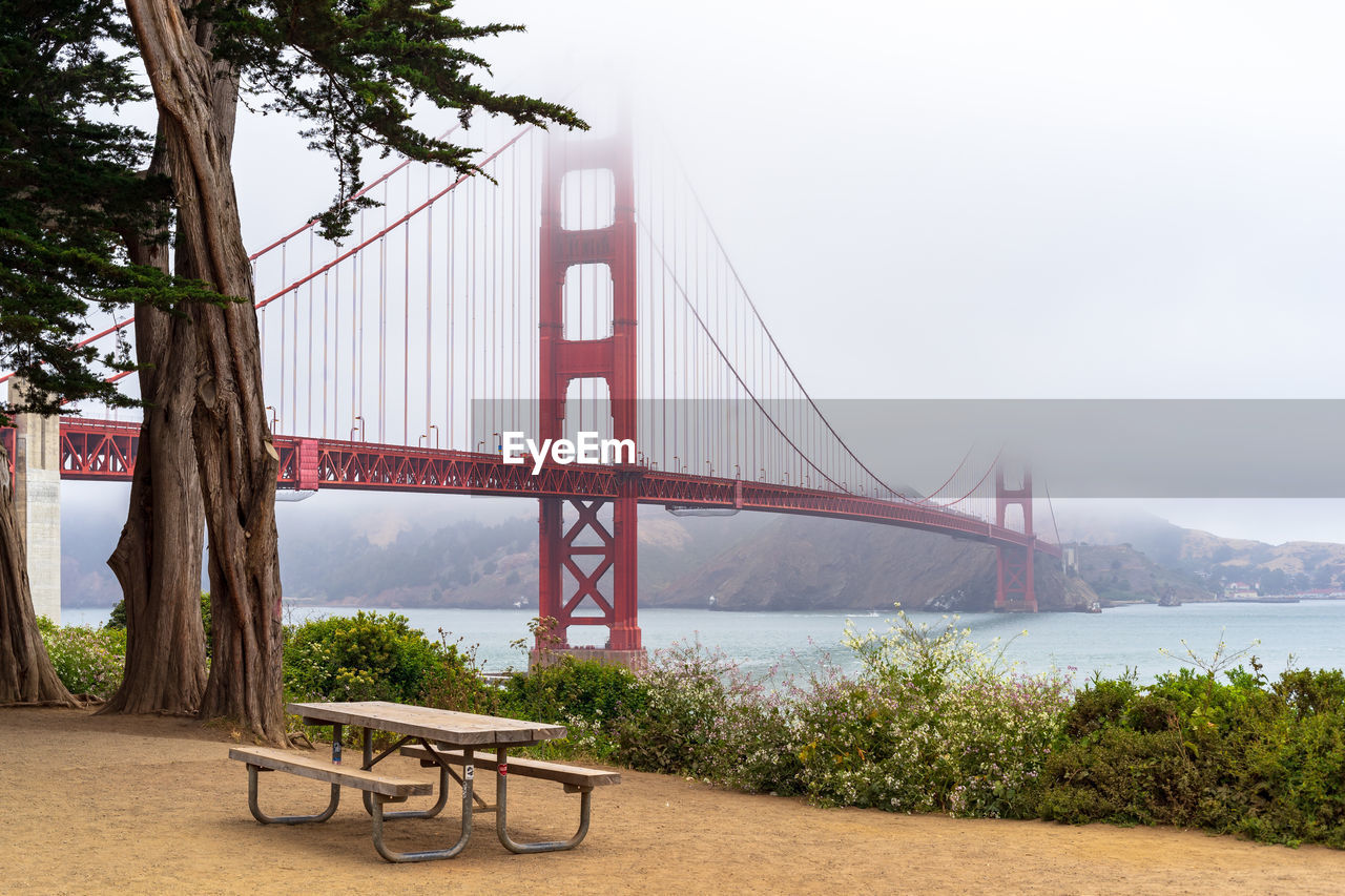 Golden gate bridge in the fog