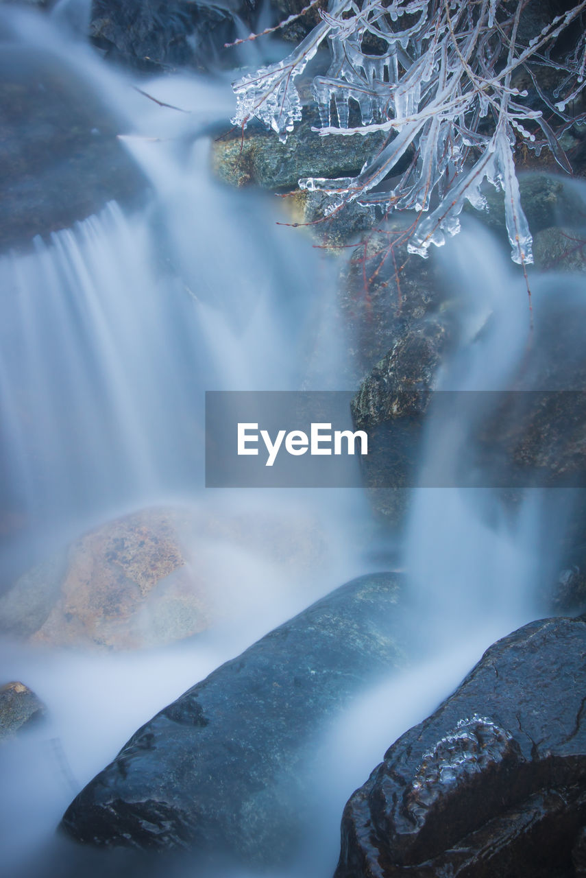 Scenic view of waterfall