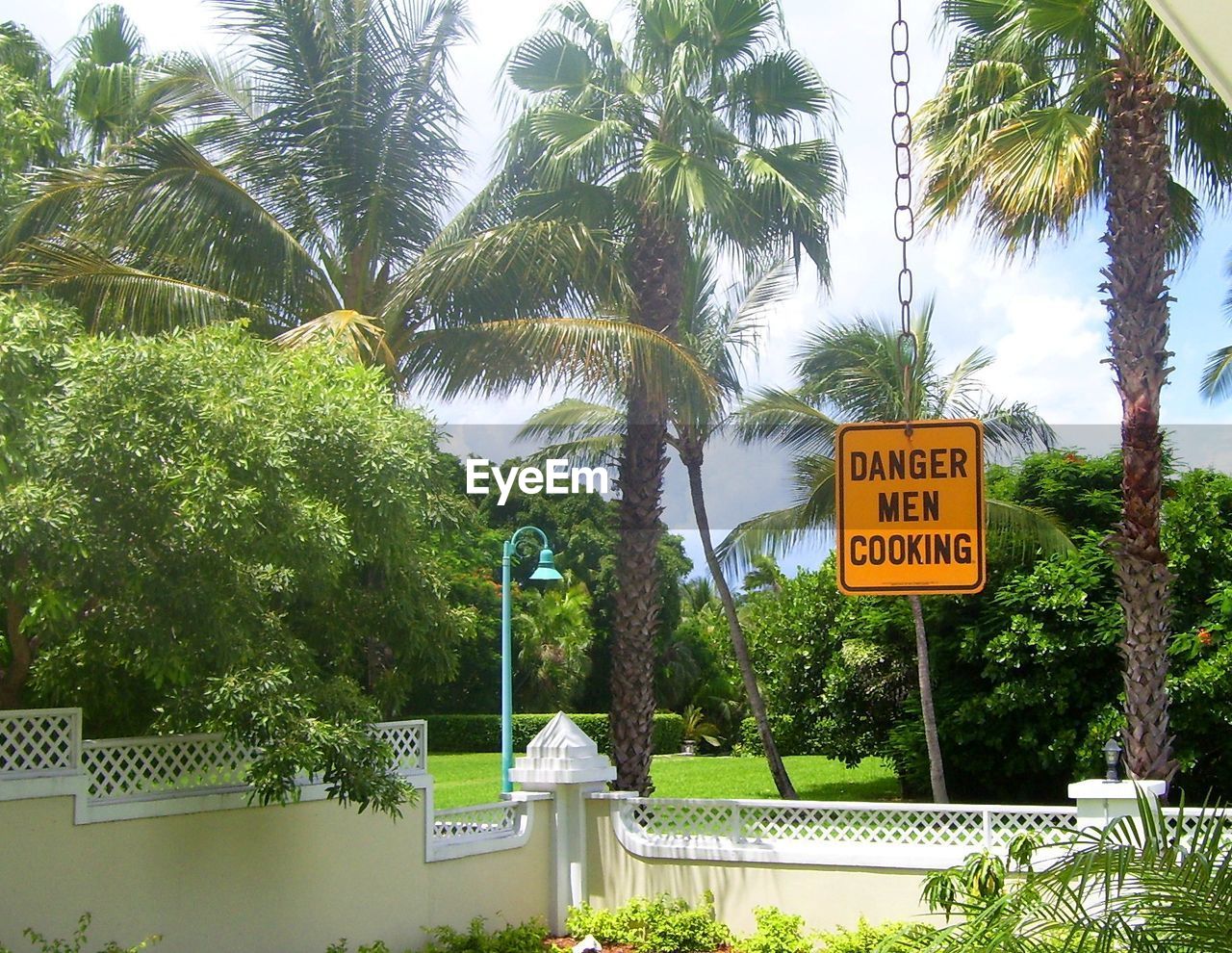 INFORMATION SIGN AGAINST TREES