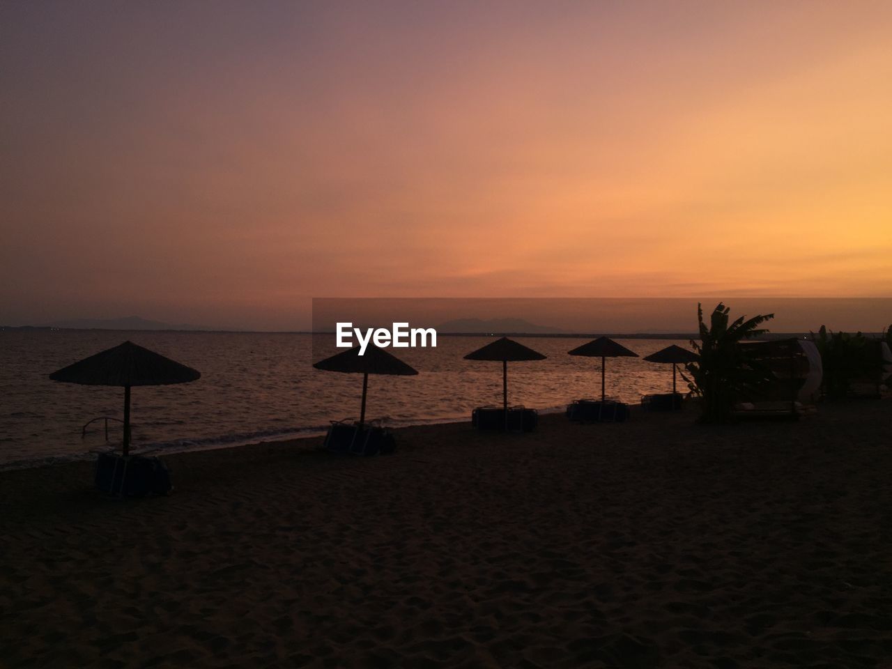 SILHOUETTE OF BEACH DURING SUNSET