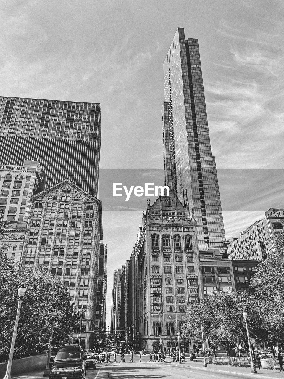 Low angle view of modern building against sky